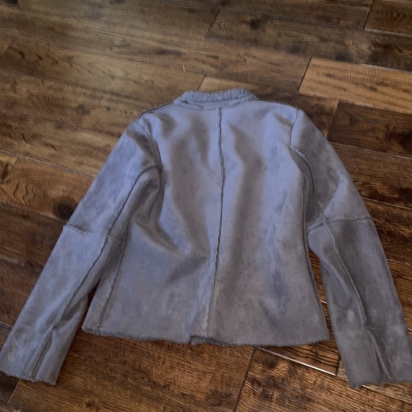 Velvet Purple Suede Fleece Lined Full Zip Jacket - Picture 2 of 5